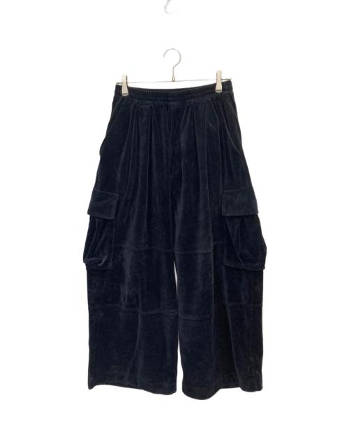 MAISON SPECIAL（メゾンスペシャル）MAISON SPECIAL (メゾンスペシャル) Prime-Wide Velor Cargo Pants ブラックの古着・服飾アイテム