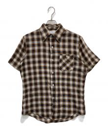 Sears（シアーズ）の古着「70s半袖チェックシャツ」｜ブラウン