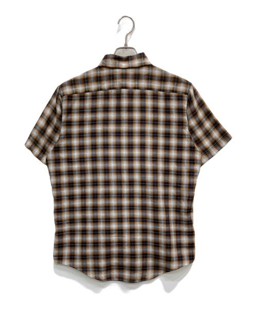Sears（シアーズ）Sears (シアーズ) 70s半袖チェックシャツ ブラウン サイズ:Mの古着・服飾アイテム