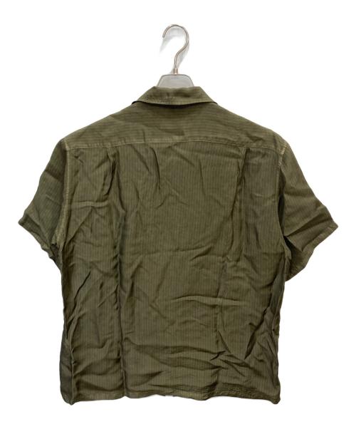 TOGA VIRILIS（トーガ ビリリース）TOGA VIRILIS (トーガ ビリリース) CUPRA STRIPE S/S SHIRT グリーン サイズ:46の古着・服飾アイテム