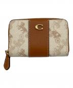 COACHコーチ）の古着「スモール ジップ アラウンド カード ケース」｜ブラウン