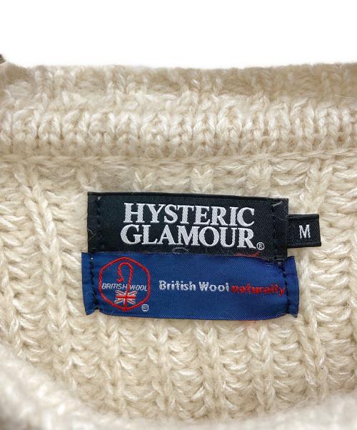 Hysteric Glamour（ヒステリックグラマー）Hysteric Glamour (ヒステリックグラマー) BRITISH WOOL クルーネックニット ホワイト サイズ:Mの古着・服飾アイテム