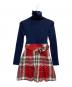 BURBERRY BLUE LABEL（バーバリー ブルー レーベル）の古着「タートルネック ニット 切替 ワンピース」｜ネイビー