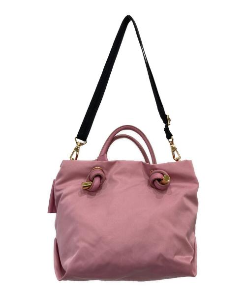VIOLAd'ORO（ヴィオラドーロ）VIOLAd'ORO (ヴィオラドーロ) BIANCA 2wayトートバッグ ピンクの古着・服飾アイテム