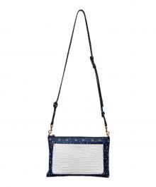 TORY BURCH（トリーバーチ）の古着「カラーブロックショルダーバッグ」｜ブルー