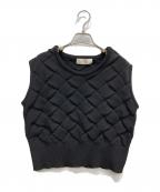 glam lipsグラムリップス）の古着「Crossingニットベスト」｜ブラック