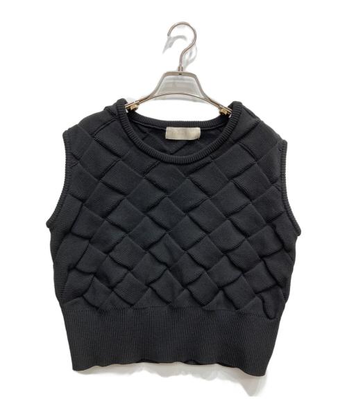 glam lips（グラムリップス）Glam Lips (グラムリップス) Crossingニットベスト ブラック サイズ:FREEの古着・服飾アイテム