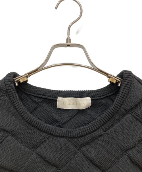 glam lips（グラムリップス）Glam Lips (グラムリップス) Crossingニットベスト ブラック サイズ:FREEの古着・服飾アイテム