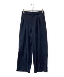 NEAU（ニュー）の古着「Tuck wide trousers」｜ネイビー