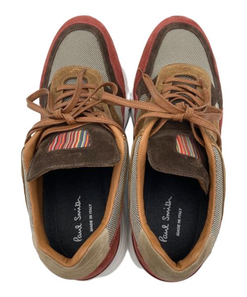 PAUL SMITH（ポールスミス）Paul Smith (ポールスミス) メッシュスウェード スニーカー ブラウン サイズ:26CMの古着・服飾アイテム