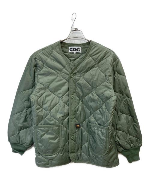 CDG（シーディージー）CDG (シーディージー) ALPHA INDUSTRIES (アルファインダストリーズ) キルティングジャケット カーキ サイズ:Lの古着・服飾アイテム
