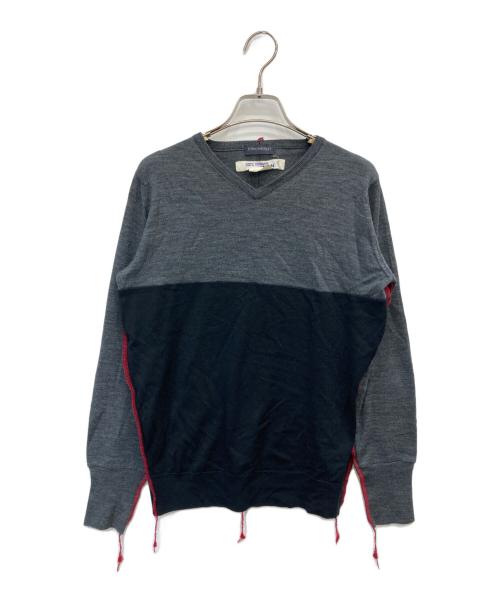 COMME des GARCONS JUNYA WATANABE MAN（コム デ ギャルソン ジュンヤ ワタナベ マン）COMME des GARCONS JUNYA WATANABE MAN (コム デ ギャルソン ジュンヤ ワタナベ マン) JOHN SMEDLEY (ジョンスメドレー) Vネックニット グレー サイズ:Lの古着・服飾アイテム