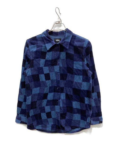 stussy（ステューシー）stussy (ステューシー) Wobbly Check LS Shirt ネイビー サイズ:Ｓの古着・服飾アイテム