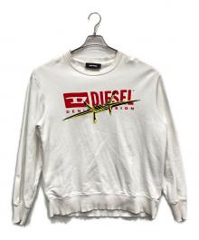 DIESEL（ディーゼル）の古着「ロゴトレーナー」｜ホワイト
