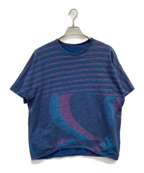 tamaki niime（タマキ ニイメ）tamaki niime (タマキ ニイメ) ボーダーTシャツ ブルー サイズ:Lの古着・服飾アイテム