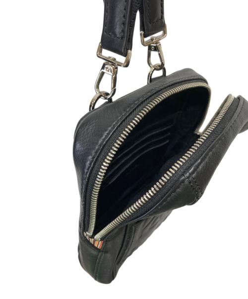 PAUL SMITH（ポールスミス）Paul Smith (ポールスミス) スラウチーレザー ミニショルダーバッグ ブラックの古着・服飾アイテム