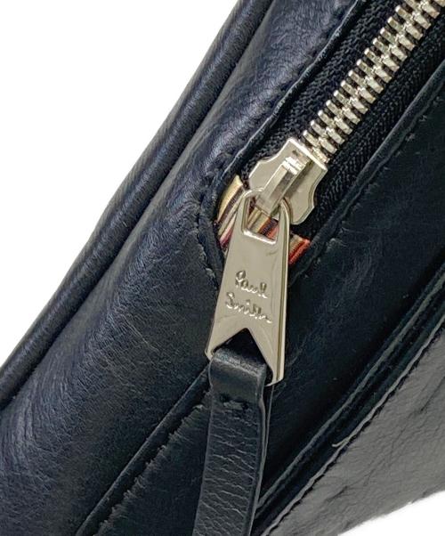 PAUL SMITH（ポールスミス）Paul Smith (ポールスミス) スラウチーレザー ミニショルダーバッグ ブラックの古着・服飾アイテム