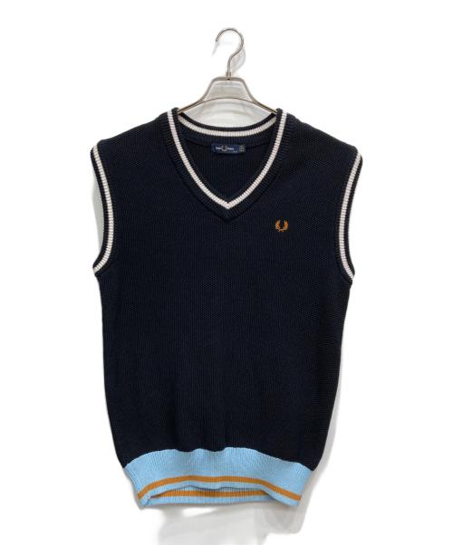 FRED PERRY（フレッドペリー）FRED PERRY (フレッドペリー) ニットベスト ブラック サイズ:Sの古着・服飾アイテム