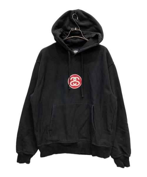 stussy（ステューシー）stussy (ステューシー) SS Link Logo Hoodie ブラック サイズ:Mの古着・服飾アイテム