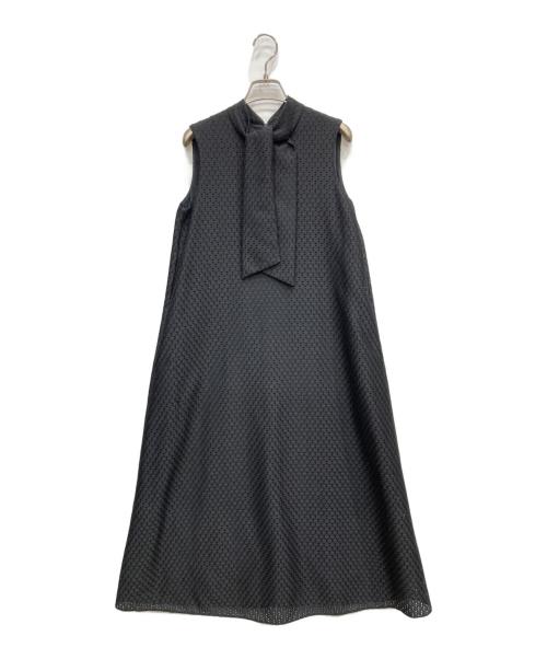 M-PREMIER（エムプルミエ）M-PREMIER (エムプルミエ) ドットレース ボウタイ ワンピース ブラック サイズ:Sの古着・服飾アイテム