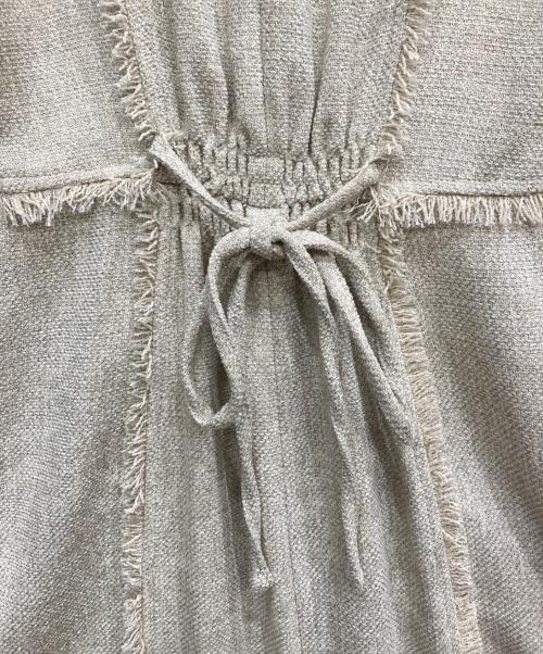 FRAY ID（フレイ アイディー）FRAY ID (フレイ アイディー) フリンジデザインポロツイードワンピース アイボリーの古着・服飾アイテム