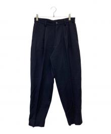 ISSEY MIYAKE MEN（イッセイミヤケメン）の古着「ウールワイドデーパードパンツ」｜ネイビー