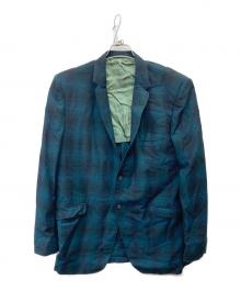 CURLEE CLOTHES（カーリー・クローズ）の古着「チェックウールテーラードジャケット」｜ネイビー
