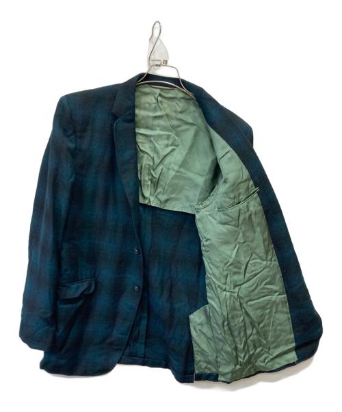CURLEE CLOTHES（カーリー・クローズ）CURLEE CLOTHES (カーリー・クローズ) チェックウールテーラードジャケット ネイビー サイズ:不明の古着・服飾アイテム