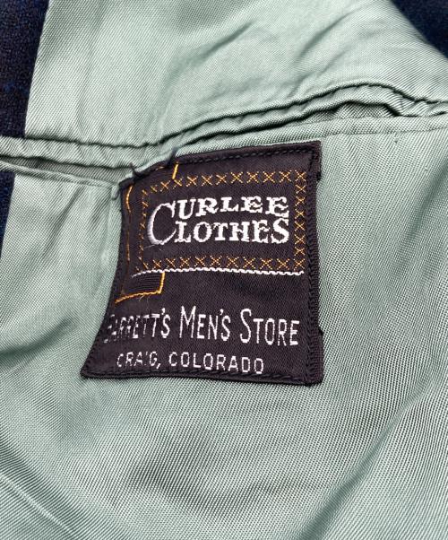 CURLEE CLOTHES（カーリー・クローズ）CURLEE CLOTHES (カーリー・クローズ) チェックウールテーラードジャケット ネイビー サイズ:不明の古着・服飾アイテム