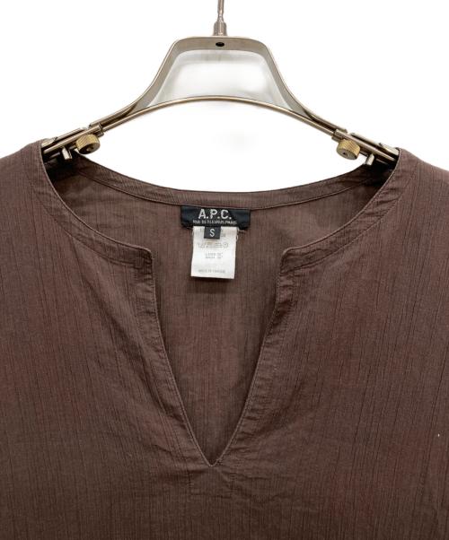 A.P.C.（アーペーセー）A.P.C. (アーペーセー) ブラウスワンピース ブラウン サイズ:Sの古着・服飾アイテム