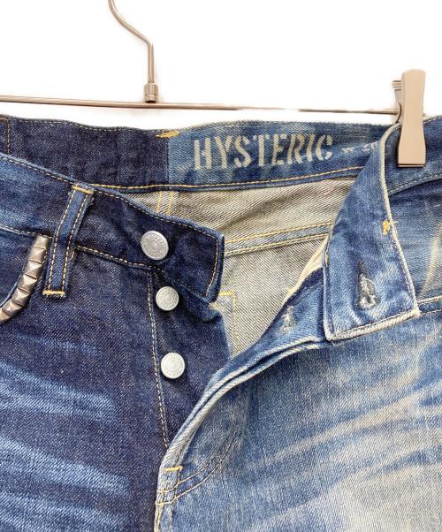 Hysteric Glamour（ヒステリックグラマー）Hysteric Glamour (ヒステリックグラマー) HRLR加工 スリムストレート デニム パンツ インディゴ サイズ:Sの古着・服飾アイテム