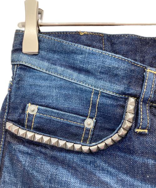 Hysteric Glamour（ヒステリックグラマー）Hysteric Glamour (ヒステリックグラマー) HRLR加工 スリムストレート デニム パンツ インディゴ サイズ:Sの古着・服飾アイテム