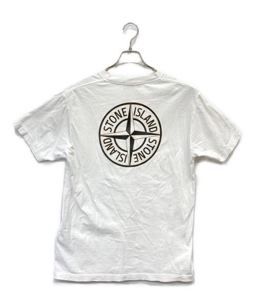 STONE ISLAND（ストーンアイランド）STONE ISLAND (ストーンアイランド) ロゴTシャツ ホワイト サイズ:Ⅼの古着・服飾アイテム