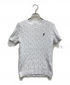 POLO RALPH LAURENポロ・ラルフローレン）の古着「半袖ケーブルニット」｜ホワイト
