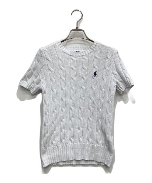 POLO RALPH LAUREN（ポロ・ラルフローレン）POLO RALPH LAUREN (ポロ・ラルフローレン) 半袖ケーブルニット ホワイト サイズ:Mの古着・服飾アイテム