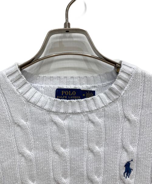 POLO RALPH LAUREN（ポロ・ラルフローレン）POLO RALPH LAUREN (ポロ・ラルフローレン) 半袖ケーブルニット ホワイト サイズ:Mの古着・服飾アイテム