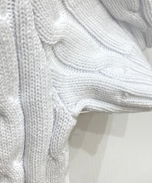 POLO RALPH LAUREN（ポロ・ラルフローレン）POLO RALPH LAUREN (ポロ・ラルフローレン) 半袖ケーブルニット ホワイト サイズ:Mの古着・服飾アイテム