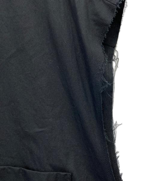 COMME des GARCONS HOMME PLUS（コムデギャルソンオムプリュス）COMME des GARCONS HOMME PLUS (コムデギャルソンオムプリュス) ノースリーブコットンリボンブラウスシャツベスト ブラック サイズ:Mの古着・服飾アイテム