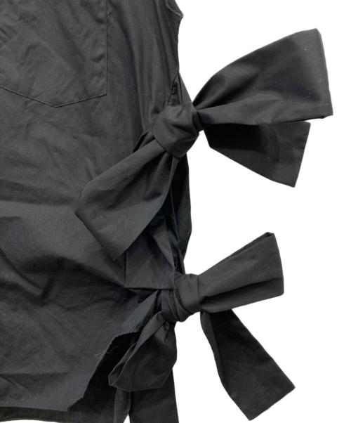 COMME des GARCONS HOMME PLUS（コムデギャルソンオムプリュス）COMME des GARCONS HOMME PLUS (コムデギャルソンオムプリュス) ノースリーブコットンリボンブラウスシャツベスト ブラック サイズ:Mの古着・服飾アイテム