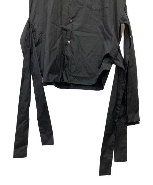 COMME des GARCONS HOMME PLUS（コムデギャルソンオムプリュス）COMME des GARCONS HOMME PLUS (コムデギャルソンオムプリュス) ノースリーブコットンリボンブラウスシャツベスト ブラック サイズ:Mの古着・服飾アイテム