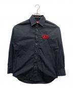 DIESELディーゼル）の古着「S-DOU-PLAIN オーバルDロゴシャツ」｜ブラック