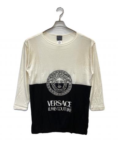 美品 VERSACE JEANS  ヴェルサーチジーンズ ピンドット シャンブレーシャツ サイズ38 ブルー レディース 古着 中古 USED 美品 VERSACE JEANS ヴェルサーチジーンズ ピンドット シャンブレー