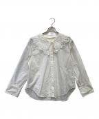 JILL STUARTジルスチュアート）の古着「レースカラーシャツ」｜ホワイト