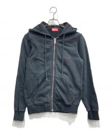 DIESEL（ディーゼル）の古着「S-CINN-HOOD-ZIP-IND/ジップパーカー」｜ブラック
