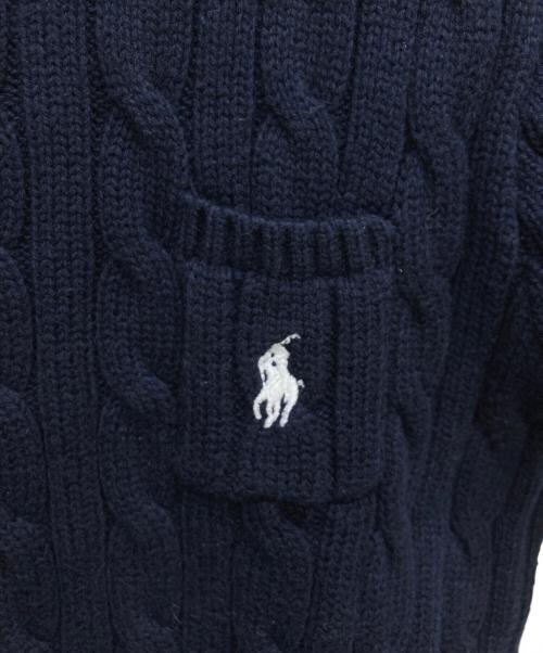 POLO RALPH LAUREN（ポロ・ラルフローレン）POLO RALPH LAUREN (ポロ・ラルフローレン) ケーブルニット ネイビー サイズ:XLの古着・服飾アイテム