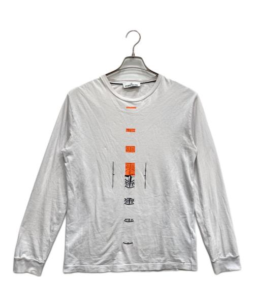 STONE ISLAND（ストーンアイランド）STONE ISLAND (ストーンアイランド) プリントカットソー ホワイト サイズ:Mの古着・服飾アイテム