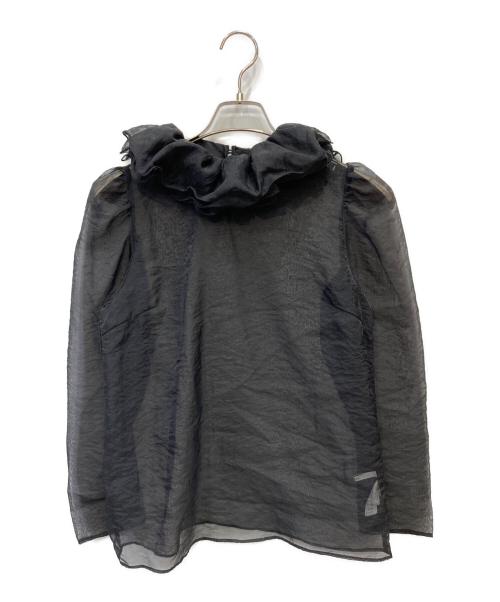 MECRE（メクル）MECRE (メクル) フリルカラー変形ブラウス ブラック サイズ:FREEの古着・服飾アイテム