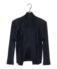 PLEATS PLEASE（プリーツプリーズ）の古着「プリーツカーディガン」｜ブラック
