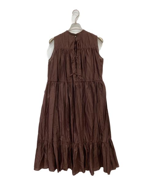Adam et Rope（アダム エ ロペ）Adam et Rope (アダム エ ロペ) バックリボンコットンティアードワンピース ブラウン サイズ:FREE 未使用品の古着・服飾アイテム