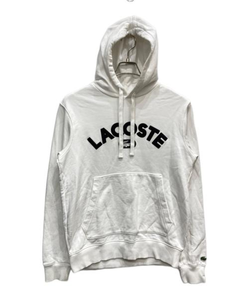 LACOSTE（ラコステ）LACOSTE (ラコステ) ロゴプリントパーカー ホワイト サイズ:SIZE 3の古着・服飾アイテム